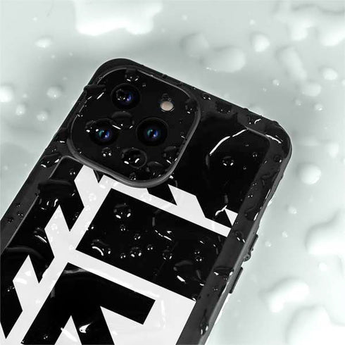 Black and White Geometric Shapes iPhone 15 Pro Waterproof Case